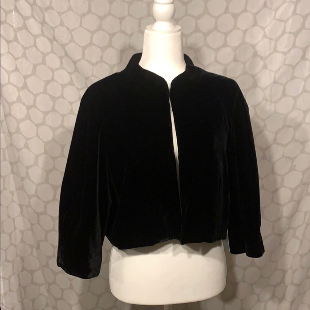 Black velvet cape